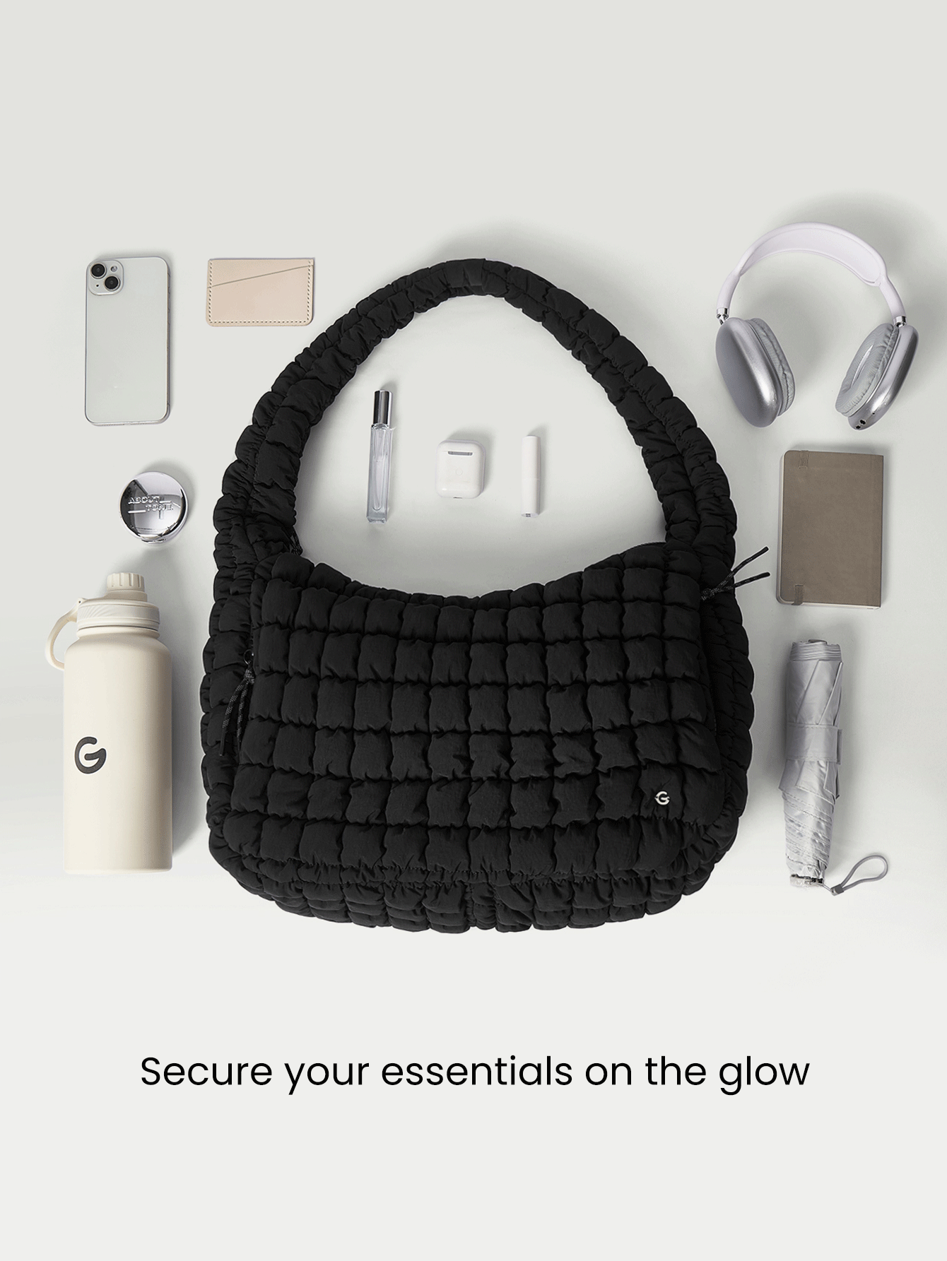 GLOWMODE 绗缝防水手提单肩包 - 黑色 - 查看 3