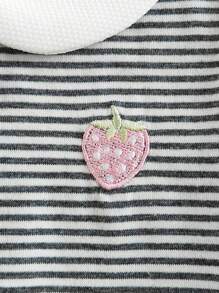 SHEIN Kleinkind Mädchen rosa Mode Peter Pan Kragen Kurzarm bestickte Bluse mit Strohhut, geeignet für Lässig Zuhause, Familientreffen