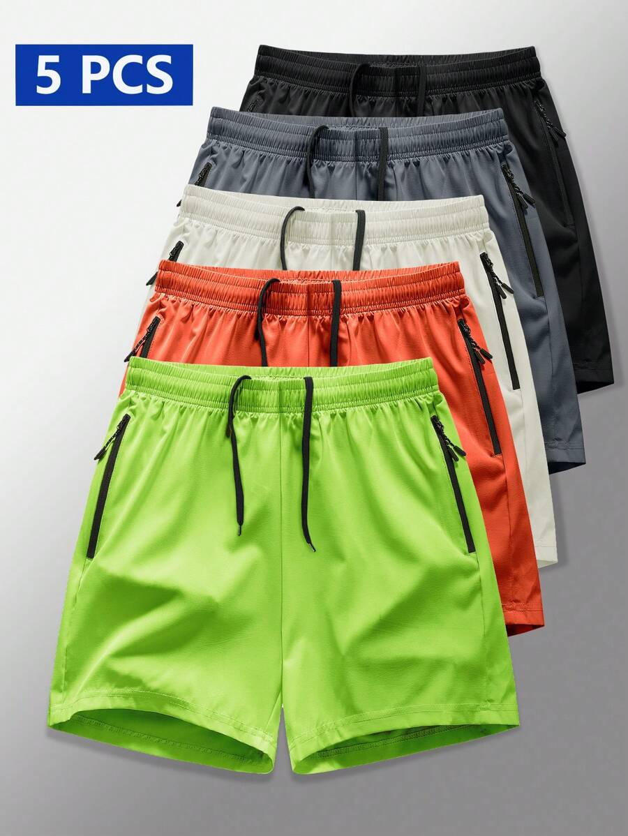 Manfinity Homme 5pcs/Set Men's Sports Casual Shorts, Spring/Summer - Multicolor - View 1