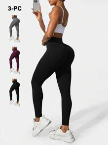 SHEIN Sport Studio High Waisted Seamless Slim Leggings For Women - Resilient Soft Touch Quick-Drying Breathable 4-Way Stretch Legging For Running Cycling Yoga Pickleball Exercise Casual