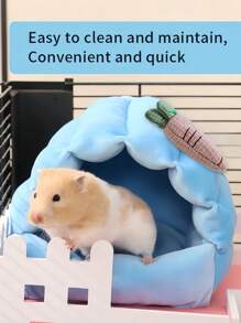 1pc仓鼠吊床花枝鼠金丝熊加温用品小宠物窝鼠窝垫松鼠刺猬床笼窝仓鼠窝 - 彩色 - 查看 4