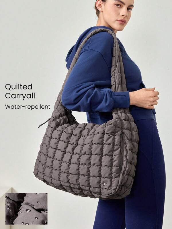 GLOWMODE Quilted Water-Resistant Carryall Shoulder Bag