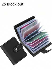 1 szt. Unisex Bank Card Bag z 24/26 plastikowymi wkładkami z guzikami, antykradzieżowa i antymagnetyczna torba do przechowywania certyfikatów bankowych, smukły portfel kieszonkowy, organizer na karty identyfikacyjne, wizytówki, łatwe sortowanie i oddzielanie różnych kart bankowych, karty VIP (dostępne w wielu kolorach), Boho Vibes - Czarne - Zobacz 1