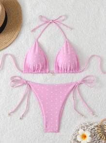 Swim Mod Springbreak Women's Printed Random Swimsuit Set For Summer Beach Vacation - Pink - View 1