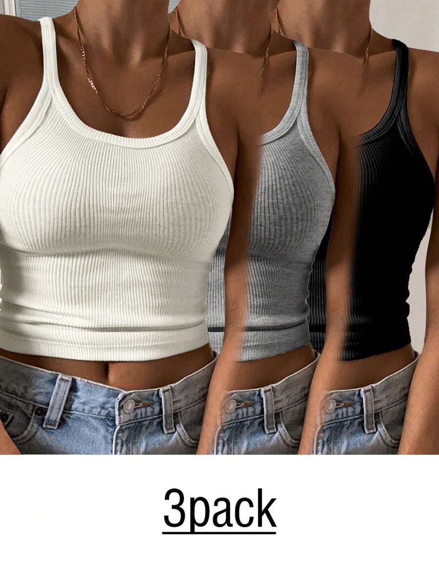 Slaydiva 3 件套大码女式休闲简约三色吊带背心