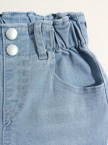 Infant Girls Distressed Skinny Fit Washed Denim Jeans, Casual, Simple & Fashionable Design Suitable For Daily Wear - Light Wash - View 5