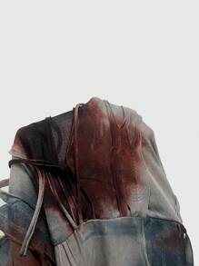 ROMWE MEN Grunge Punk Men's Grunge Distressed Frayed T-Shirt And Shorts Set - Multicolor - View 5