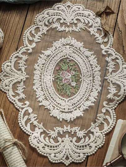 1 件复古手工钩针蕾丝桌布，镂空家居装饰防尘罩，适用于客厅咖啡桌，适用于客厅、卧室和餐厅、客厅装饰、圣诞装饰、家居装饰