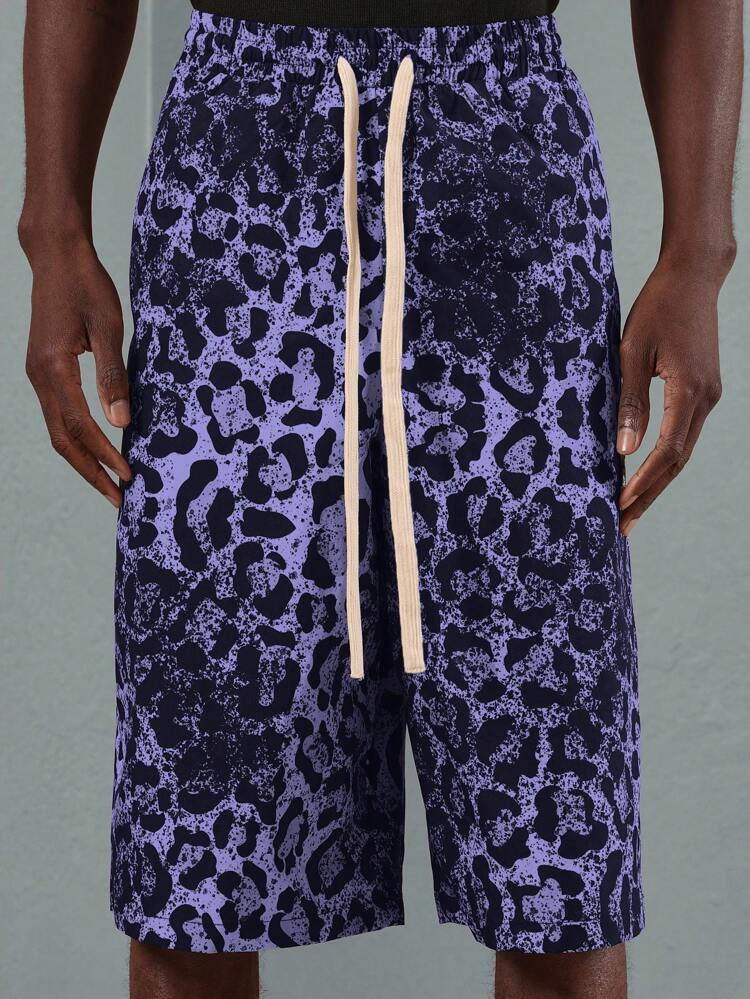 Leopard Print Jogging Shorts