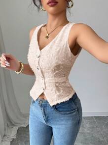 Gloray Elegant Fashion Chic Slim-Fit Fitted Camisole - Pink - View 4