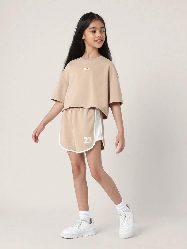Boxy Cropped T-Shirt Running Shorts Set