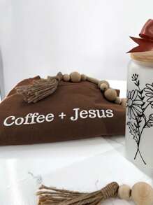 INAWLY 女式“Coffee & Jesus”标语字母印花经典 T 恤，简约、时尚、休闲、日常穿着、送给她的礼物、节日 T 恤、时尚、美观的运动衫、兄弟姐妹礼物、送给姐妹的礼物、有趣的运动衫图案 T 恤女式上衣 - 棕色 - 查看 4
