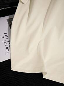 Elenzga Women's Solid Color Round Neck Short Sleeve Casual Versatile T-Shirt - Apricot - View 6