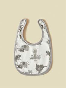 6 件装婴儿动物卡通设计围兜，柔软透气棉质，适合男孩和女孩，春夏 - 彩色 - 查看 5