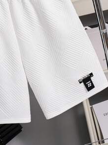 2pcs Tween Boy's Casual Preppy Comfortable Fashion Simple Practical Versatile Soft Textured Fabric Polo Shirt And Elastic Waist Shorts Set, Suitable For Spring & Summer, Daily Casual, Outdoor Play, School, Street, Party And Home - White - View 8