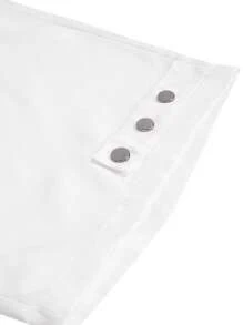 Manfinity EMRG Men's Black And White Woven Bermuda Shorts With Zipper Detail And Pleated Panel Design - Black and White - View 3