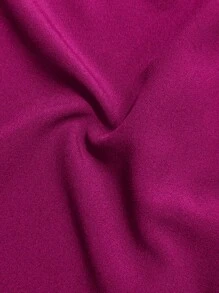 Slaydiva Plus Size Dress With Hollow Sleeves And Scallop Edge Collar - Purple - View 7