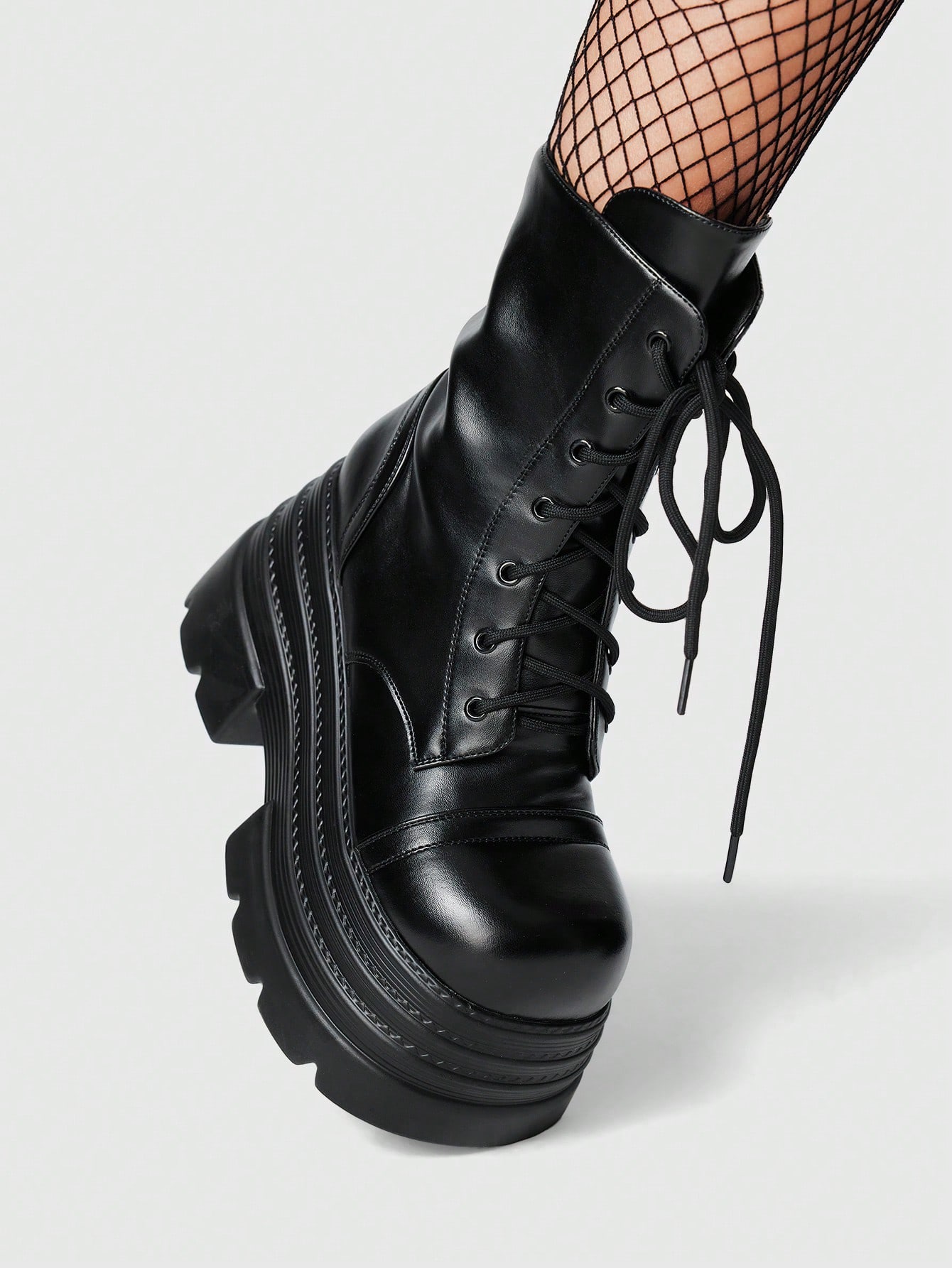 Our Grunge Punk Women's Multi-Layer Platform Round Toe Dark Punk