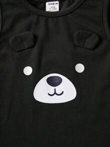 SHEIN 3pcs/Set Cute Knit Cartoon Pattern Sleeveless Top For Baby Girl, Versatile - Multicolor - View 4