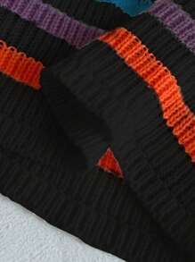 Bộ 2 món áo buộc dây màu cầu vồng và chân váy mini thanh lịch cỡ lớn - màu đen - Xem 6