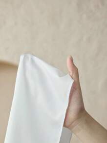 Ontre 2 Peças/Conjunto Mulheres 2025 Conjunto de Maiô com Recorte Sexy e Estilo Envelope Branco, Saia Estilo Maiô Bikini Ultracomprida Estilo Maxissaia para Praia e Férias - Branco - Visão 7