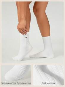 GLOWMODE 3 Pairs Just Relax Ribbed Tube Socks Gym - Multicolor - View 2