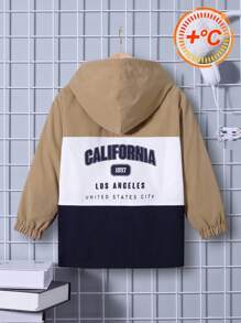 SHEIN Chàng trai trẻ Đồ họa Chữ cái Khối màu Nhiệt Áo trùm đầu - Nhiều màu - Xem 1