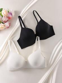 Ocili Leisure Plus Size 2 Pcs/Set Wirefree & Underwire Bra Set - Multicolor - View 4