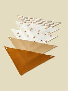 5pcs/Pack Baby Bibs, Soft Breathable Absorbent Triangle Burp Cloths, Unisex