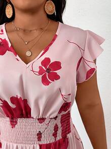 SHEIN LUNE 大码优雅碎花连衣裙，优雅迷人，夏季女士夏装女士早午餐装母亲节教堂装女士 - 彩色 - 查看 3