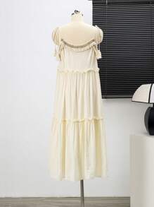 Breezaya Fashion Vacation Style Women' Mid-Length Cami Dress - Apricot - View 2