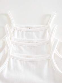 SHEIN Set de 3 piezas de peleles de punto suaves de un solo color para bebé niña