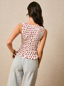 Poéselle Women's Summer Casual Polka Dot Print Camisole