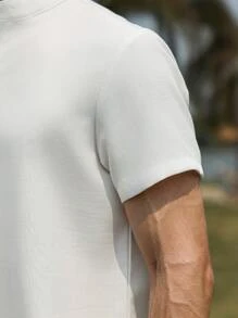 Manfinity Nomadique Conjunto de camisa de manga corta y pantalones cortos de unicolor para hombre, de moda para el verano