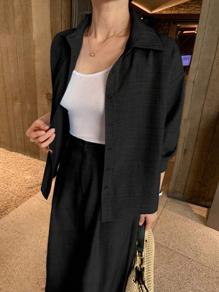 Premium 2 Pieces Set, Blouse Top & Casual Pants For Women, Elegant & Fashionable Lounge Sets For Women