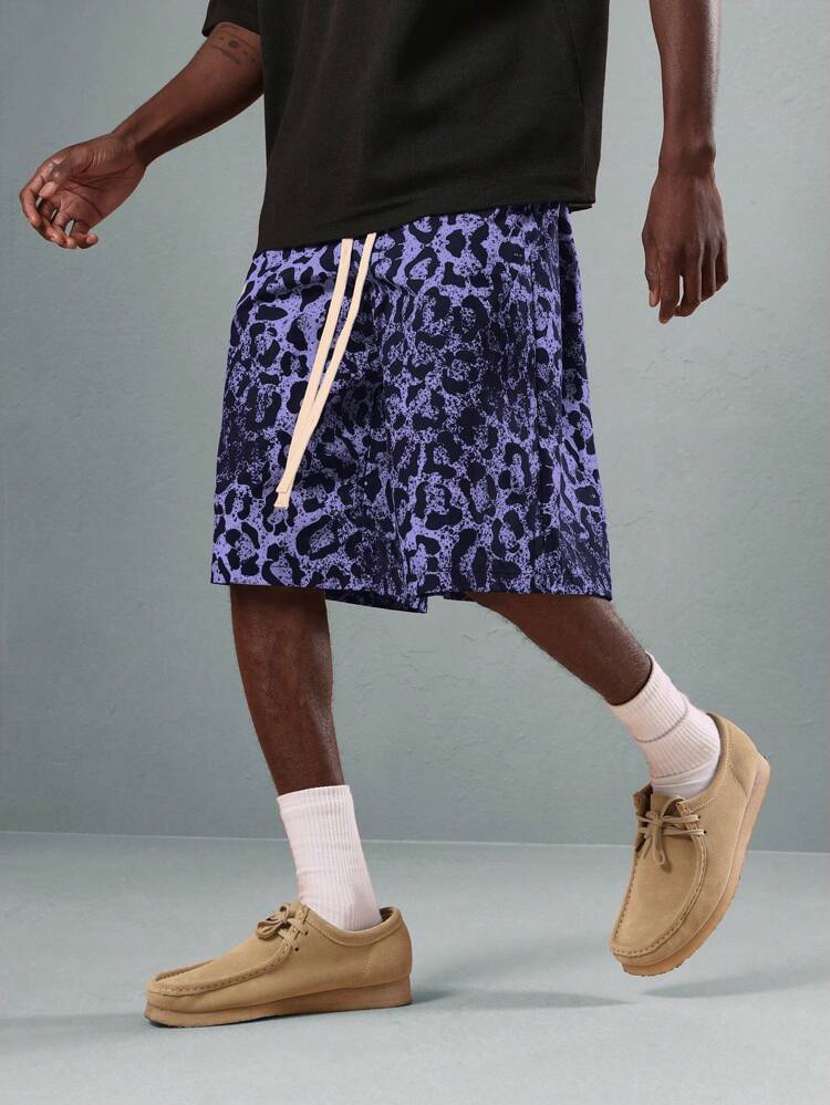 Leopard Print Jogging Shorts