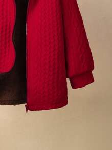1pc Young Boys Casual Solid Color Thermal Lined Long Parka Jacket,Suitable For Back To School,Birthdays,Holidays,Fall/Winter,Christmas - Red - View 7