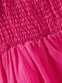 Tween Girl Sleeveless Solid Color Simple Fashion Casual Daily Dress - Hot Pink - View 3