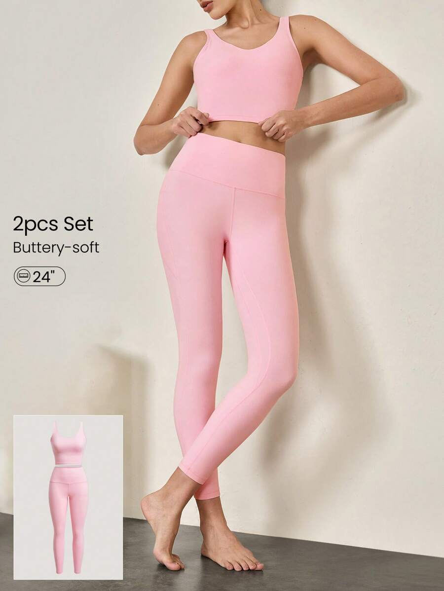 GLOWMODE FeatherFit™ Cropped Active Tank & High-Rise Leggings Set