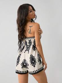 SHEIN PETITE Mono estilo vintage con estampado para mujer para vacaciones - Multicolor - Ver 2