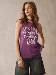 SHEIN LUNE Women'S Sleeveless Basic Tank Top - Purple - View 5