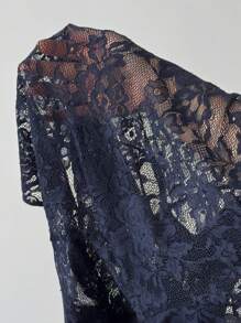 EgrlEra Top sexy transparente con flores de encaje para mujer, de tela elástica (corte aleatorio)