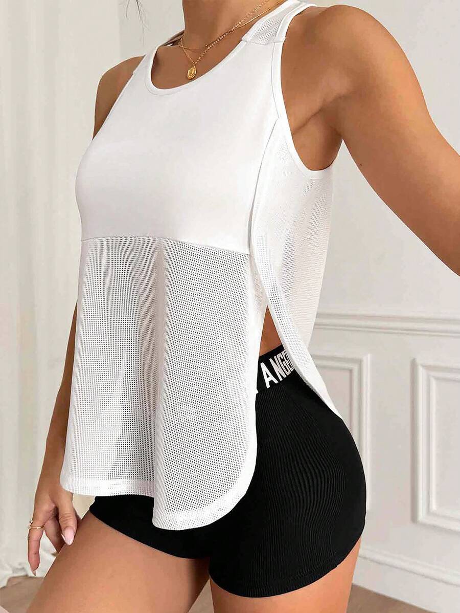 Easithlete 休闲百搭纯色透气侧开衩运动背心