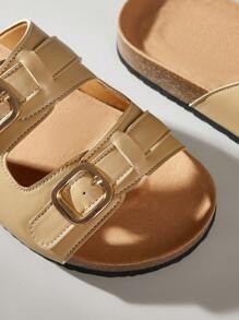 Solecia Sandalias planas cómodas con dedo del pie abierto y tiras de amarre para mujer, de color marrón, para uso casual de verano en resort