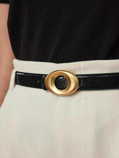 MOTF PREMIUM OVAL BUCKLE WAIST BELT