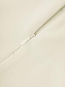 Franclia Váy mini trang trí nơ màu trơn thanh lịch và thời trang cho nữ - Màu be - Xem 8