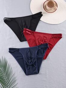 SHEIN Set de 3 slips calados de unicolor para hombre