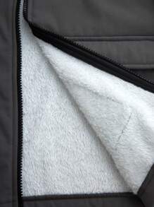 Chaqueta casual con cremallera, cuello alto, forro de felpa y bolsillos para niños/niños preadolescentes