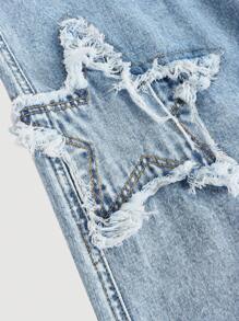 SHEIN MOD MOD Women's Sweet Fit Straight Leg Jeans, Pink Cotton,Valentine Day Clothes,Valentines Pants,Valentines Baggy Jeans