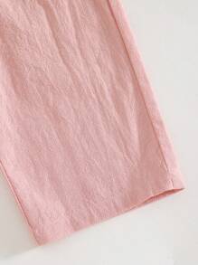 Cozy Pixies Baby Girl Bow Decor Crew Neck Sleeveless Top And Elastic Waist Pants 2 Pieces Set - Pink - View 13